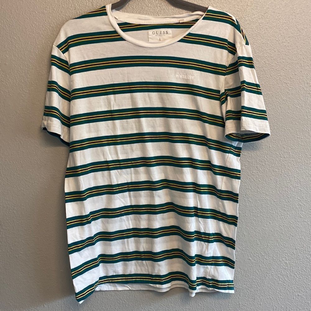 Guess- men’s striped tee- Size large